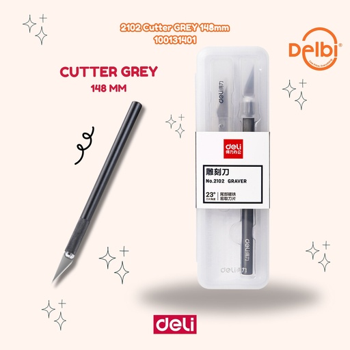 [100131401] DELI 2102 Cutter GREY 148mm PISAU BX24