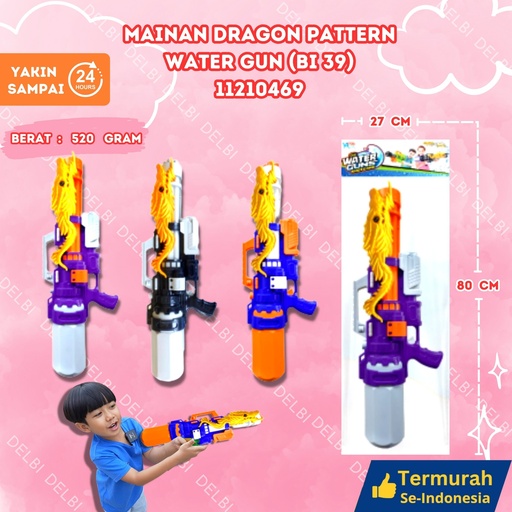 [11210469] (BI 39) MAINAN DRAGON PATTERN WATER GUN 24PCS BESAR TEMBAK AIR PISTOL BX24