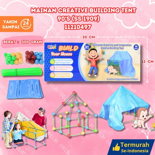 [11210497] (SS 1909) MAINAN CREATIVE BUILDING TENT 90'S 50PCS BX50