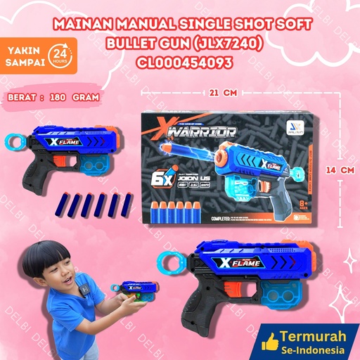 [CL000454093] (JLX7240) MAINAN MANUAL SINGLE SHOT SOFT BULLET GUN 144PCS TEMBAK PISTOL PELURU DUS BX144