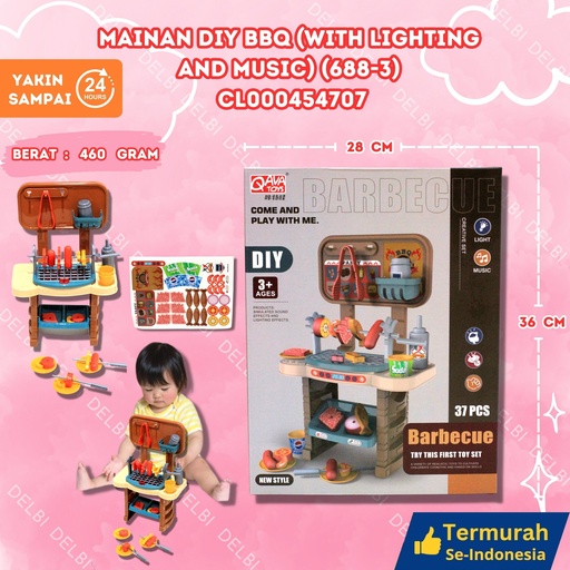 [CL000454707] (688-3) MAINAN DIY BBQ (WITH LIGHTING AND MUSIC) 36PCS BX36