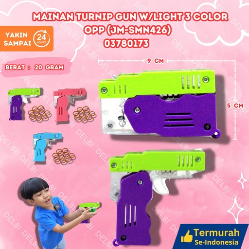 [03780173] (JM-SMN426) MAINAN TURNIP GUN W/LIGHT 3 COLOR OPP (600PCS (YL6960) BX600