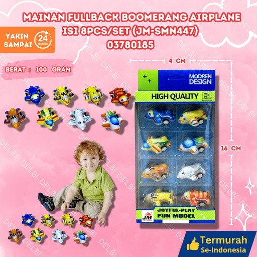 [03780185] (JM-SMN447) MAINAN FULLBACK BOOMERANG AIRPLANE ISI 8PCS/SET (288PCS (976-7) BX288