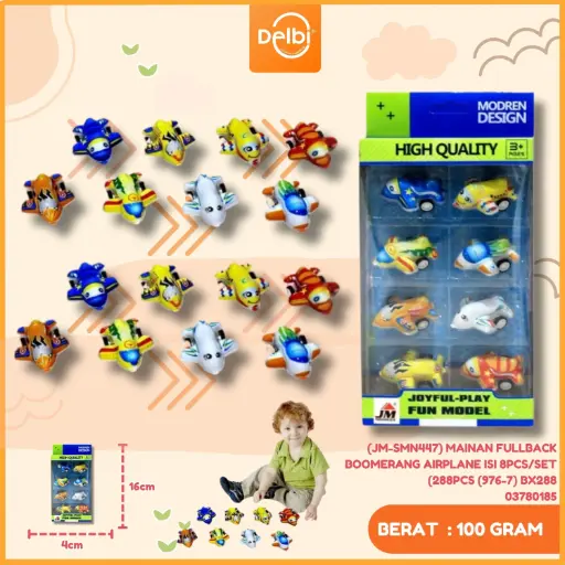 [03780185] (JM-SMN447) MAINAN FULLBACK BOOMERANG AIRPLANE ISI 8PCS/SET (288PCS (976-7) BX288