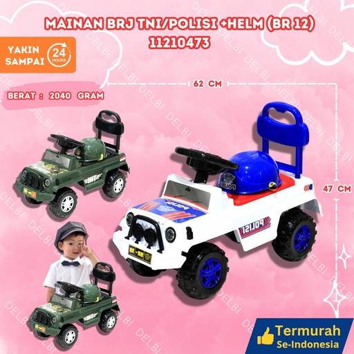 [11210473] (BR 12) MAINAN BRJ TNI/POLISI +HELM 6PCS BX6