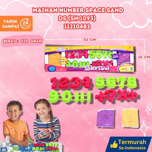 [11210482] (SH 1093) MAINAN NUMBER SPACE SAND DS 39PCS cetakan pasir ANGKA BX39