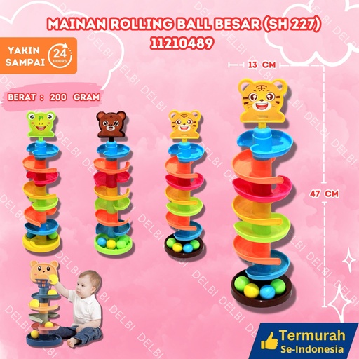 [11210489] (SH 227) MAINAN ROLLING BALL BESAR 44PCS BAYI ARENA BOLA SELUNCUR BX44