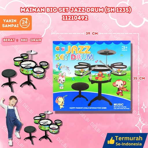 [11210492] (SH 1235) MAINAN BIG SET JAZZ DRUM 21PCS BESAR ALAT MUSIK GENDANG BX21