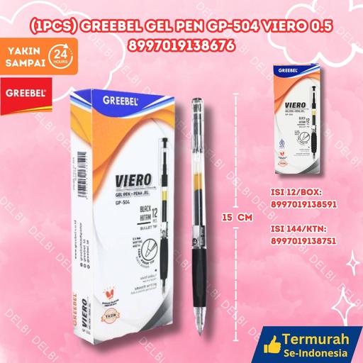 [8997019138676] (1PCS) GREEBEL GEL PEN GP-504 VIERO 0.5 BX144 BX12