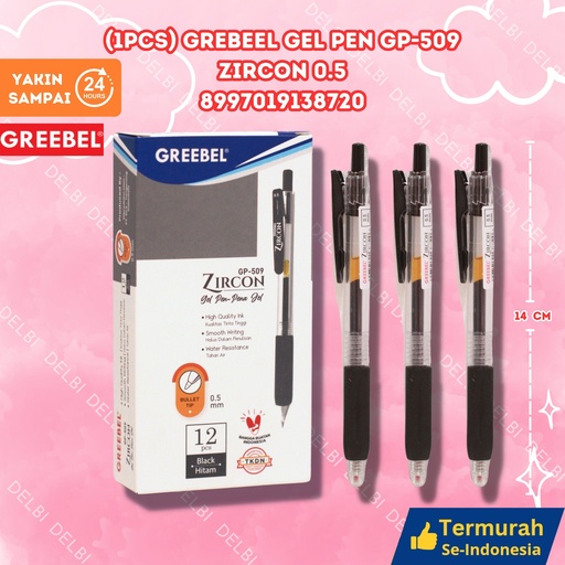 [8997019138720] (1PCS) GREBEEL GEL PEN GP-509 ZIRCON 0.5 BX1728