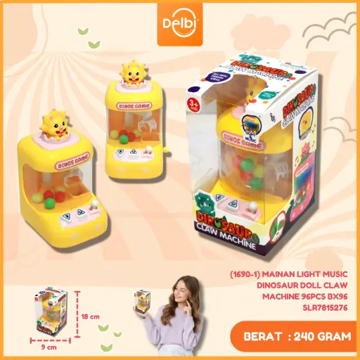 [SLR7815276] (1690-1) MAINAN LIGHT MUSIC DINOSAUR DOLL CLAW MACHINE 96PCS BX96