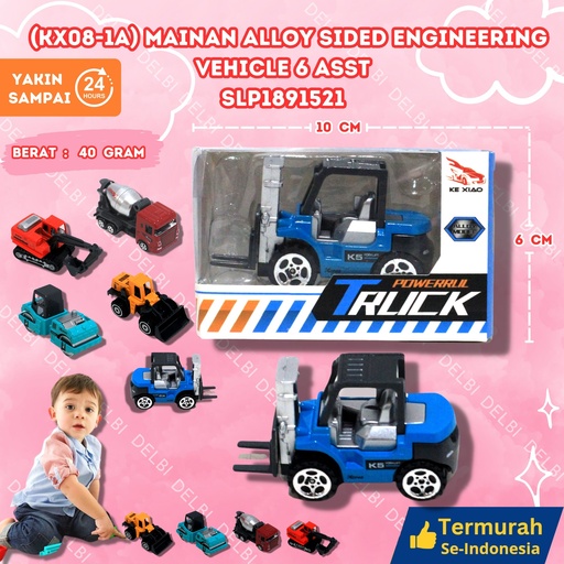 [SLP1891521] (KX08-1A) MAINAN ALLOY SIDED ENGINEERING VEHICLE 6 ASST 504PCS MOBIL KECIL PROYEK BX504