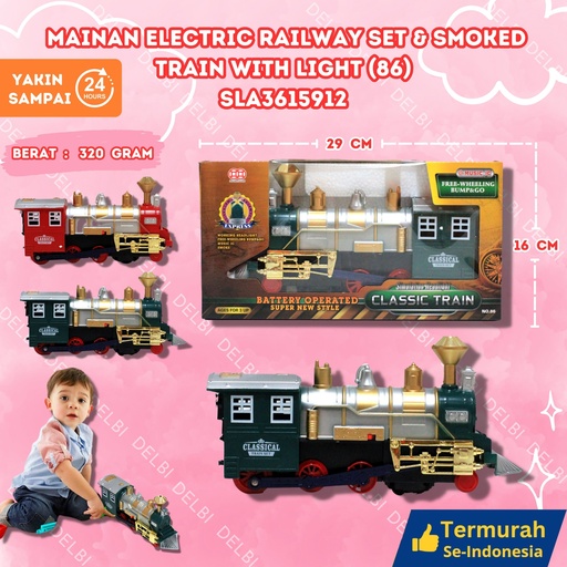 [SLA3615912] (86) MAINAN ELECTRIC RAILWAY SET n SMOKED TRAIN WITH LIGHT 48PCS BESAR KERETA API LAMPU DUS BX48
