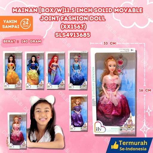 [SLS4913685] (XX1567) MAINAN [BOX/W]11.5 INCH SOLID MOVABLE JOINT FASHION DOLL 144PCS BX144