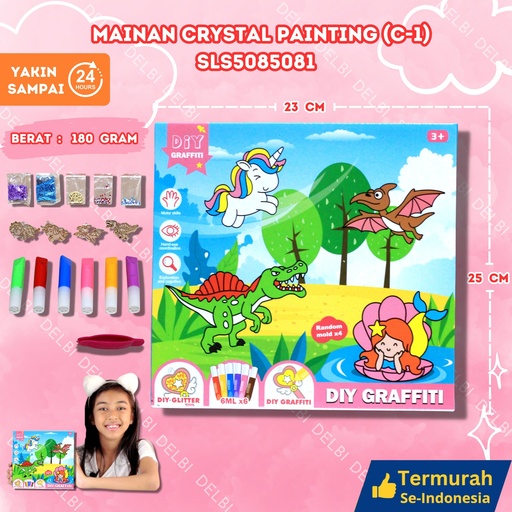 [SLS5085081] (C-1) MAINAN CRYSTAL PAINTING 72PCS MENGGAMBAR MELUKIS EDUKASI SENI WARNA WARNI DUS MEWARNAI BX72