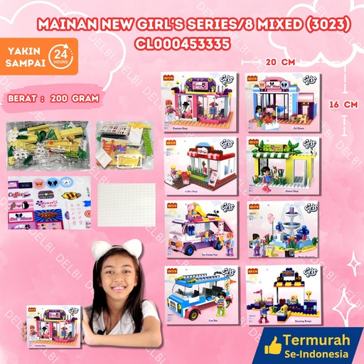 [CL000453335] (3023) MAINAN NEW GIRL'S SERIES/8 MIXED 64PCS BLOCKS BLOK GIRLS SERIES BX64
