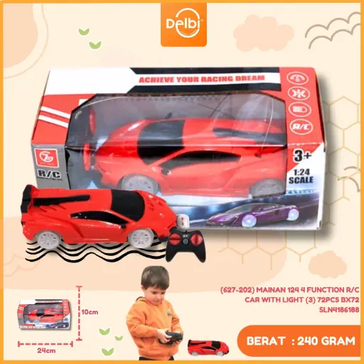[SLN4186188] (627-202) MAINAN 124 4 FUNCTION R/C CAR WITH LIGHT (3) 72PCS BX72