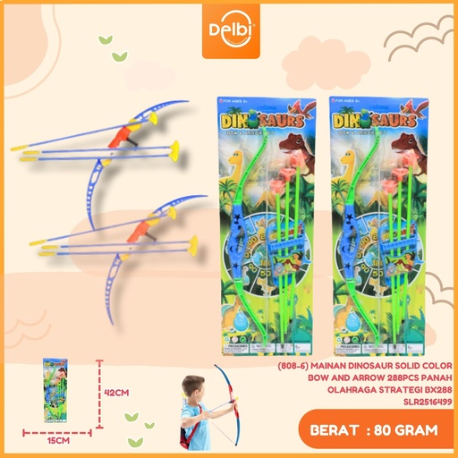 [SLR2516499] (808-6) MAINAN DINOSAUR SOLID COLOR BOW AND ARROW 288PCS PANAH OLAHRAGA STRATEGI BX288
