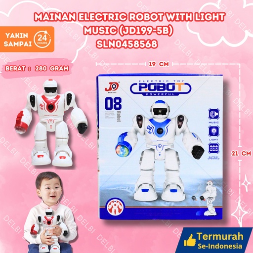 [SLN0458568] (JD199-5B) MAINAN ELECTRIC ROBOT WITH LIGHT,MUSIC 72PCS BATERAI LAMPU MUSIK BX72