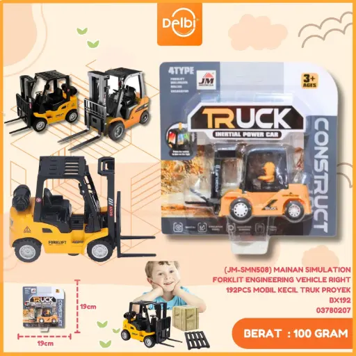 [03780207] (JM-SMN508) MAINAN SIMULATION FORKLIT ENGINEERING VEHICLE RIGHT 192PCS MOBIL KECIL TRUK PROYEK BX192
