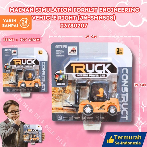[03780207] (JM-SMN508) MAINAN SIMULATION FORKLIT ENGINEERING VEHICLE RIGHT 192PCS MOBIL KECIL TRUK PROYEK BX192