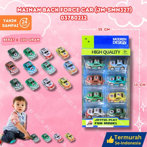 [03780212] (JM-SMN327) MAINAN BACK FORCE CAR 288PCS MOBIL KECIL PULLBACK SET MINIATUR BX288