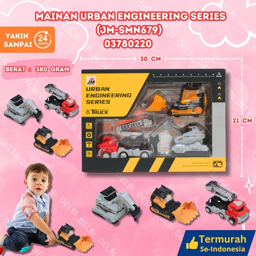 [03780220] (JM-SMN679) MAINAN URBAN ENGINEERING SERIES 48PCS TRUK KECIL MOBIL PROYEK SET BX48