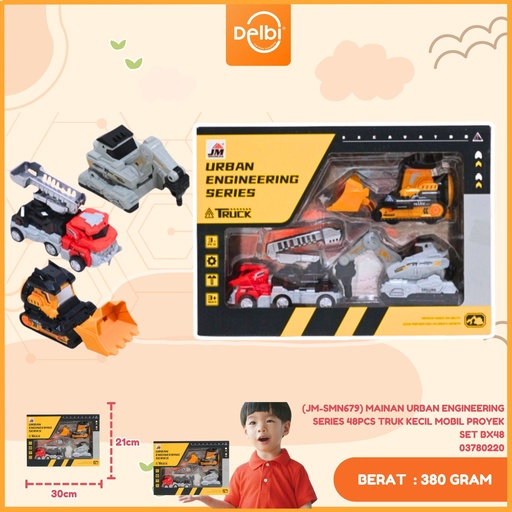 [03780220] (JM-SMN679) MAINAN URBAN ENGINEERING SERIES 48PCS TRUK KECIL MOBIL PROYEK SET BX48