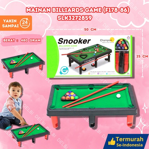 [SLK3272859] (F178-86) MAINAN BILLIARDS GAME 48PCS BOLA ARENA BILLIARD PAPAN BX48