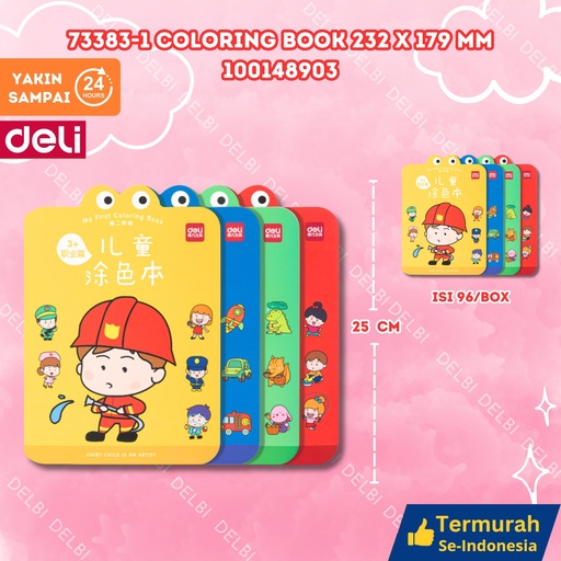 [100148903] 73383-1 Coloring Book 232x179mm MENGGAMBAR MEWARNAI SENI BUKU GAMBAR DELI BX96