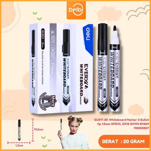 [140000807] EU017-BK Whiteboard Marker 0 Bullet tip 1.5mm SPIDOL BX12 BX144 BX864