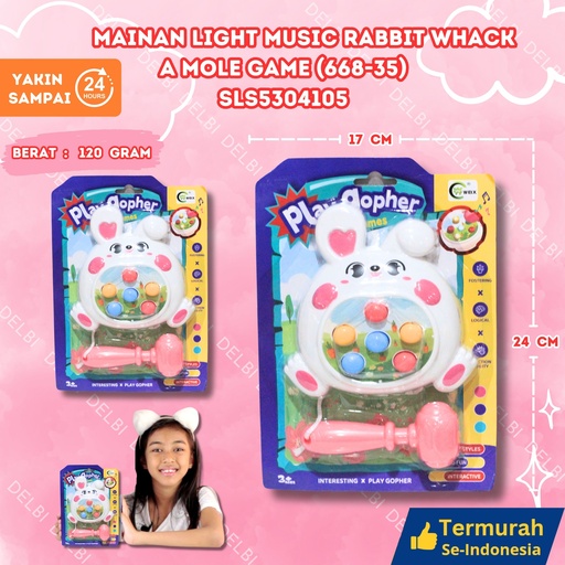 [SLS5304105] (668-35) MAINAN LIGHT MUSIC RABBIT WHACK A MOLE GAME 120PCS LAMPU MUSIK PUKUL-PUKUL BX120