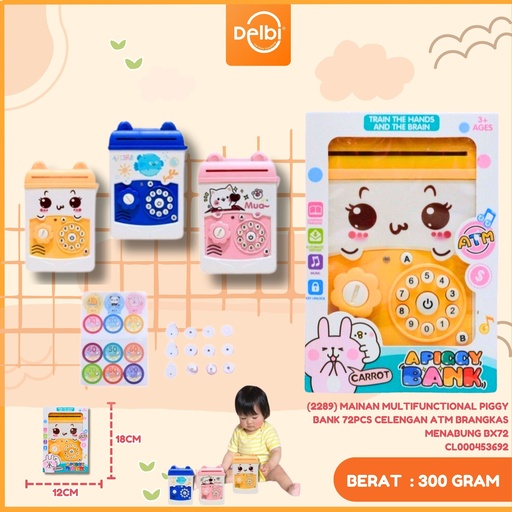[CL000453692] (2289) MAINAN MULTIFUNCTIONAL PIGGY BANK 72PCS CELENGAN ATM BRANGKAS MENABUNG BX72