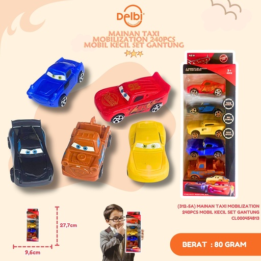 [CL000454813] (312-5A) MAINAN TAXI MOBILIZATION 240PCS MOBIL KECIL SET GANTUNG