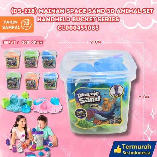 [CL000455085] (DS-228) MAINAN SPACE SAND 3D ANIMAL SET HANDHELD BUCKET SERIES 72PCS cetakan pasir WARNA WARNI BX72