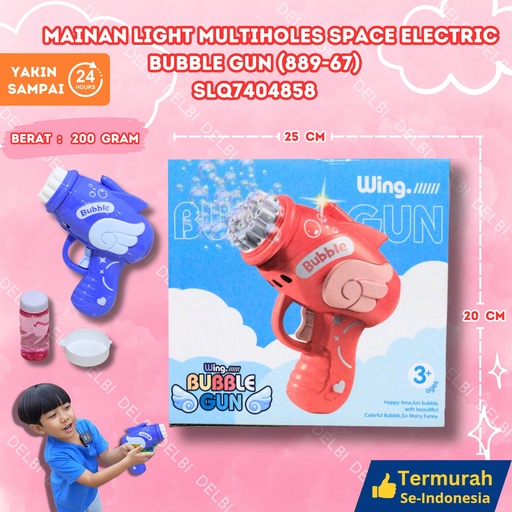 [SLQ7404858] (889-67) MAINAN LIGHT MULTIHOLES SPACE ELECTRIC BUBBLE GUN 120PCS TEMBAK DUS BUSA BX120