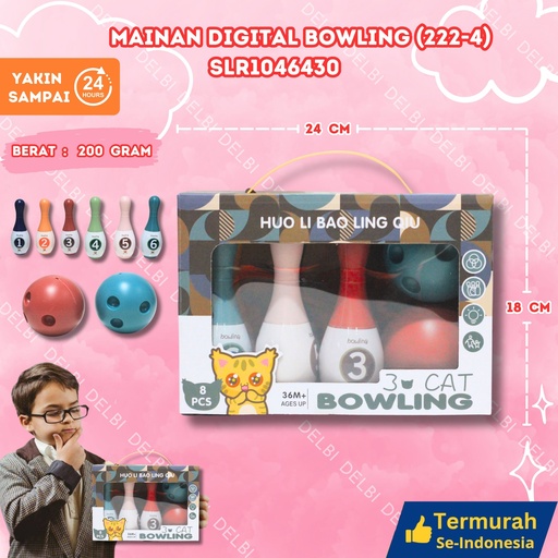 [SLR1046430] (222-4) MAINAN DIGITAL BOWLING 60PCS OLAHRAGA BOLA ARENA LEMPAR BX60