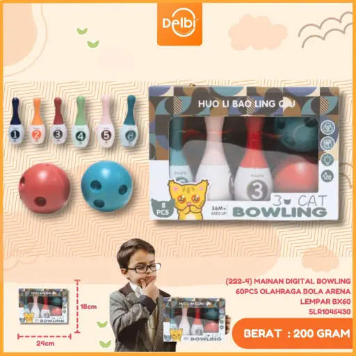 [SLR1046430] (222-4) MAINAN DIGITAL BOWLING 60PCS OLAHRAGA BOLA ARENA LEMPAR BX60