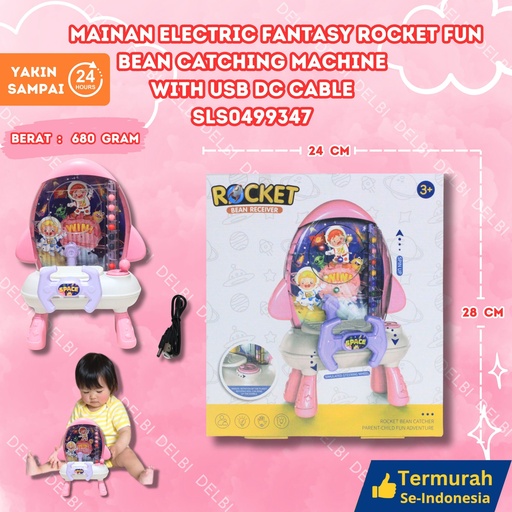 [SLS0499347] (3001C) MAINAN ELECTRIC FANTASY ROCKET FUN BEAN CATCHING MACHINE WITH USB DC CABLE 24PCS BESAR BOLA ARENA SETIR BX24