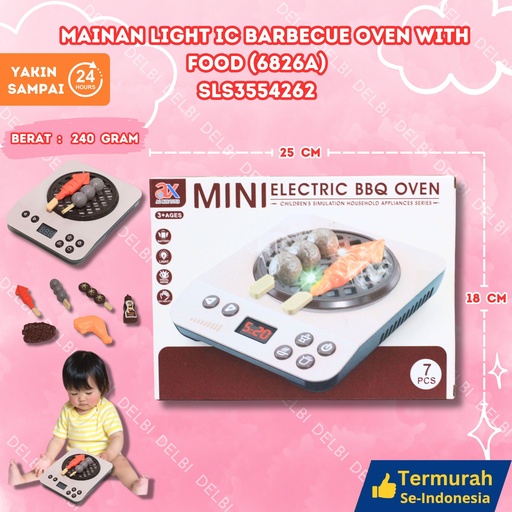 [SLS3554262] (6826A) MAINAN LIGHT IC BARBECUE OVEN WITH FOOD 120PCS KITCHEN LAMPU MUSIK MEMASAK PEMANGGANG BBQ SATE BX120