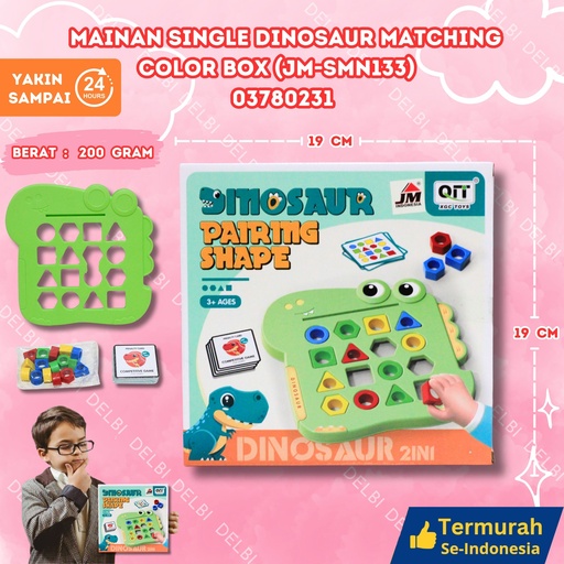 [03780231] (JM-SMN133) MAINAN SINGLE DINOSAUR MATCHING COLOR BOX 180PCS STRATEGI DINOSAURUS COLORBOX BX180