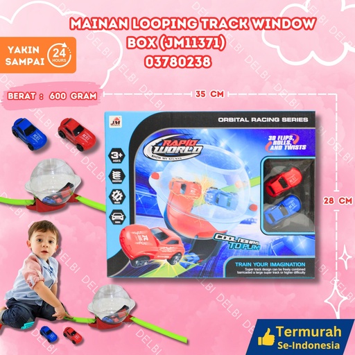[03780238] (JM11371) MAINAN LOOPING TRACK WINDOW BOX 24PCS BESAR ARENA MOBIL SET DUS BX24