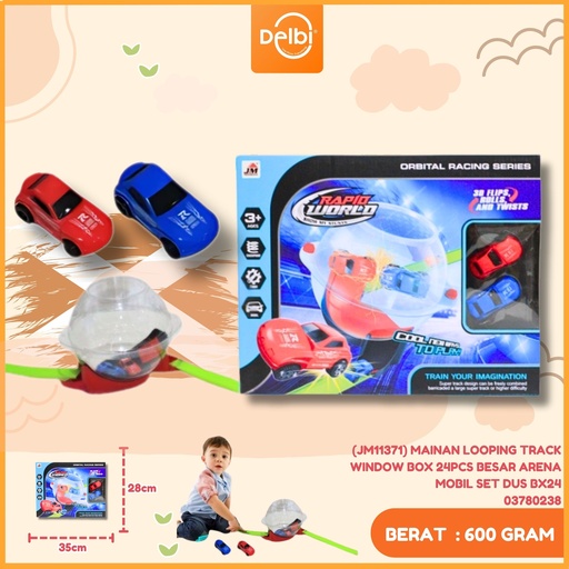 [03780238] (JM11371) MAINAN LOOPING TRACK WINDOW BOX 24PCS BESAR ARENA MOBIL SET DUS BX24