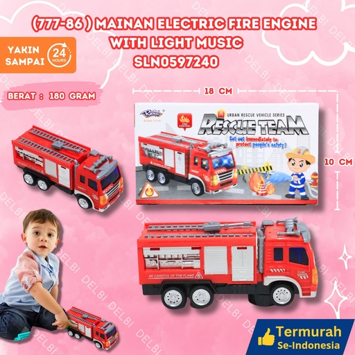 [SLN0597240] (777-86 ) MAINAN ELECTRIC FIRE ENGINE WITH LIGHT,MUSIC BATERAI ARENA MOBIL ENGINEERING DUS TRACK BX120