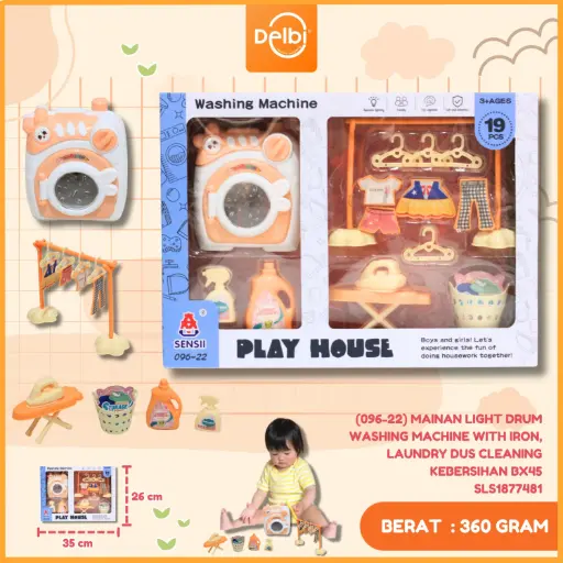 [SLS1877481] (096-22) MAINAN LIGHT DRUM WASHING MACHINE WITH IRON, LAUNDRY DUS CLEANING KEBERSIHAN BX45