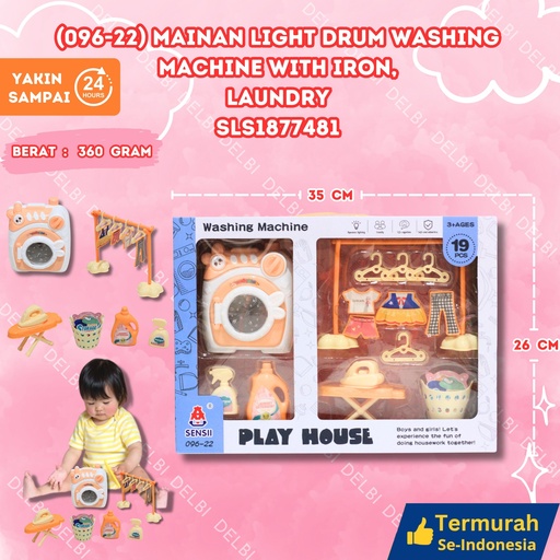 [SLS1877481] (096-22) MAINAN LIGHT DRUM WASHING MACHINE WITH IRON, LAUNDRY DUS CLEANING KEBERSIHAN BX45