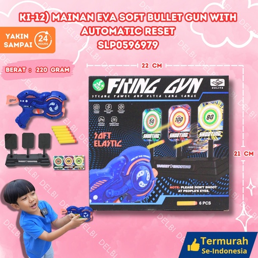 [SLP0596979] (KI-12) MAINAN EVA SOFT BULLET GUN WITH AUTOMATIC RESET TEMBAK PISTOL BX96