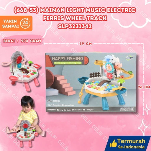 [SLP3231342] (668-53) MAINAN LIGHT MUSIC ELECTRIC FERRIS WHEEL TRACK LAMPU MUSIK MEMANCING PANCINGAN FISH FISHING BX24