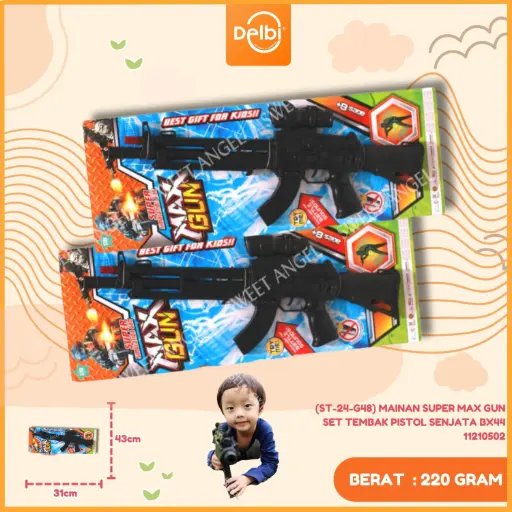 [11210502] (ST-24-G48) MAINAN SUPER MAX GUN SET TEMBAK PISTOL SENJATA BX44
