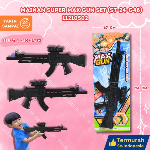 [11210502] (ST-24-G48) MAINAN SUPER MAX GUN SET TEMBAK PISTOL SENJATA BX44